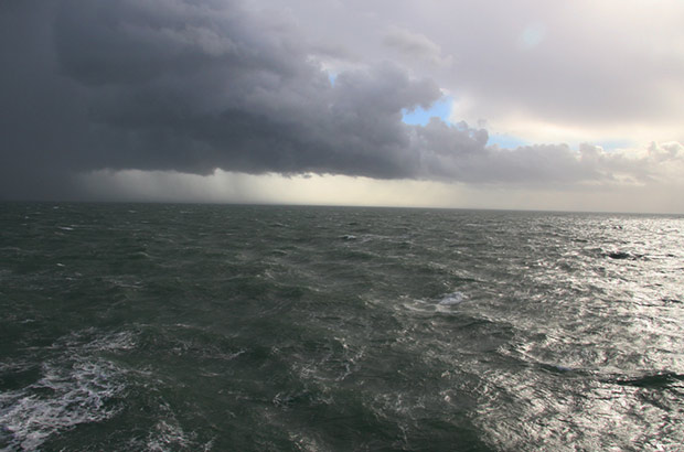 Stormy waves at sea