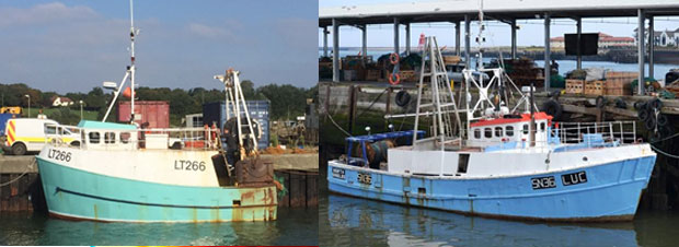 Fish boats used in discard research
