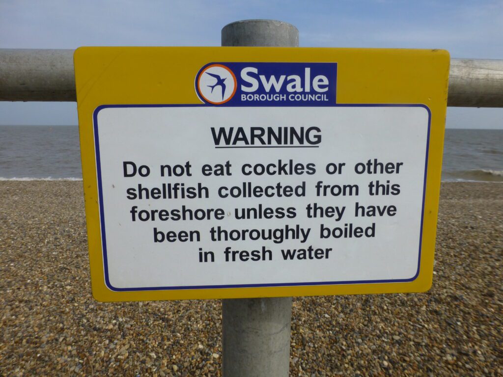 public health notice to say Do Not Eat the Shellfish