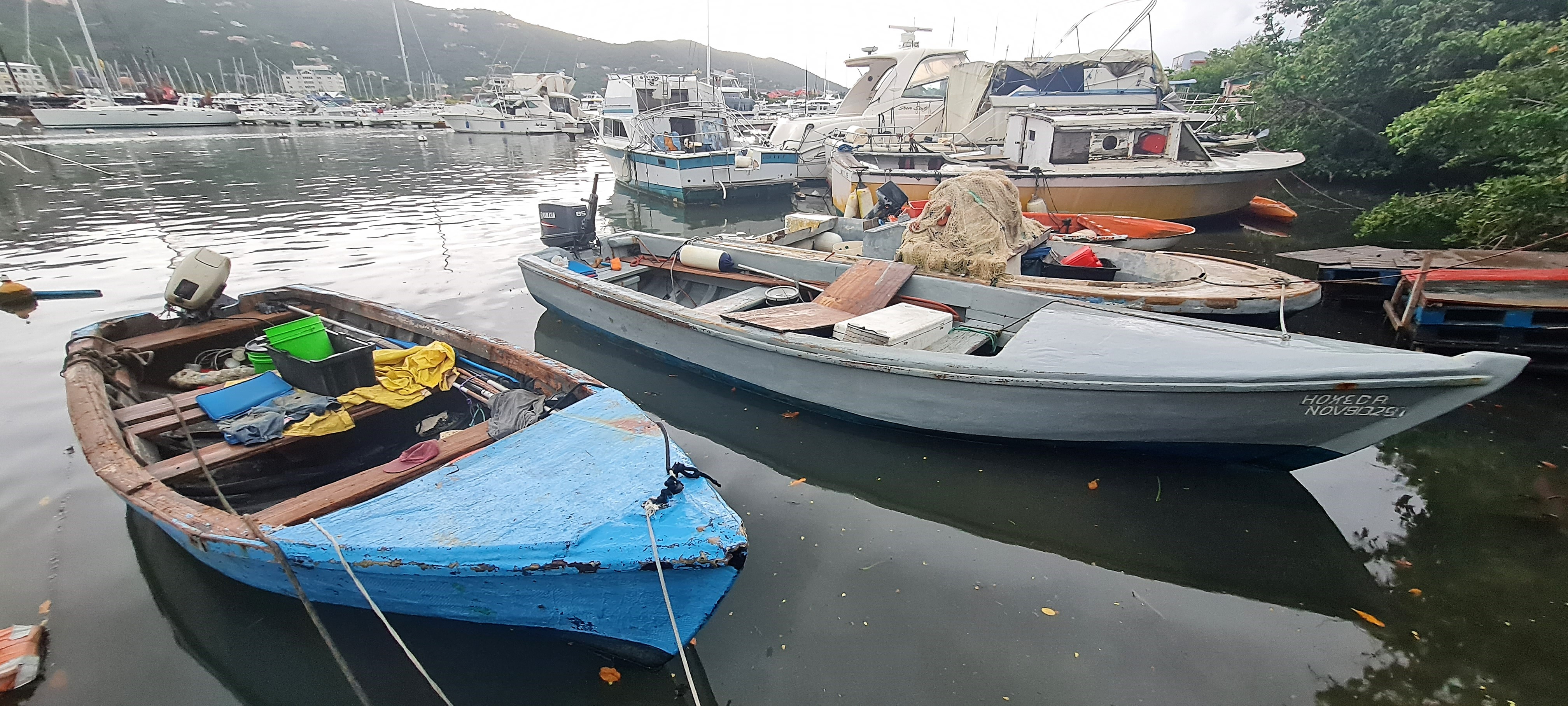 Fisherfolk landing site Tortola with boats