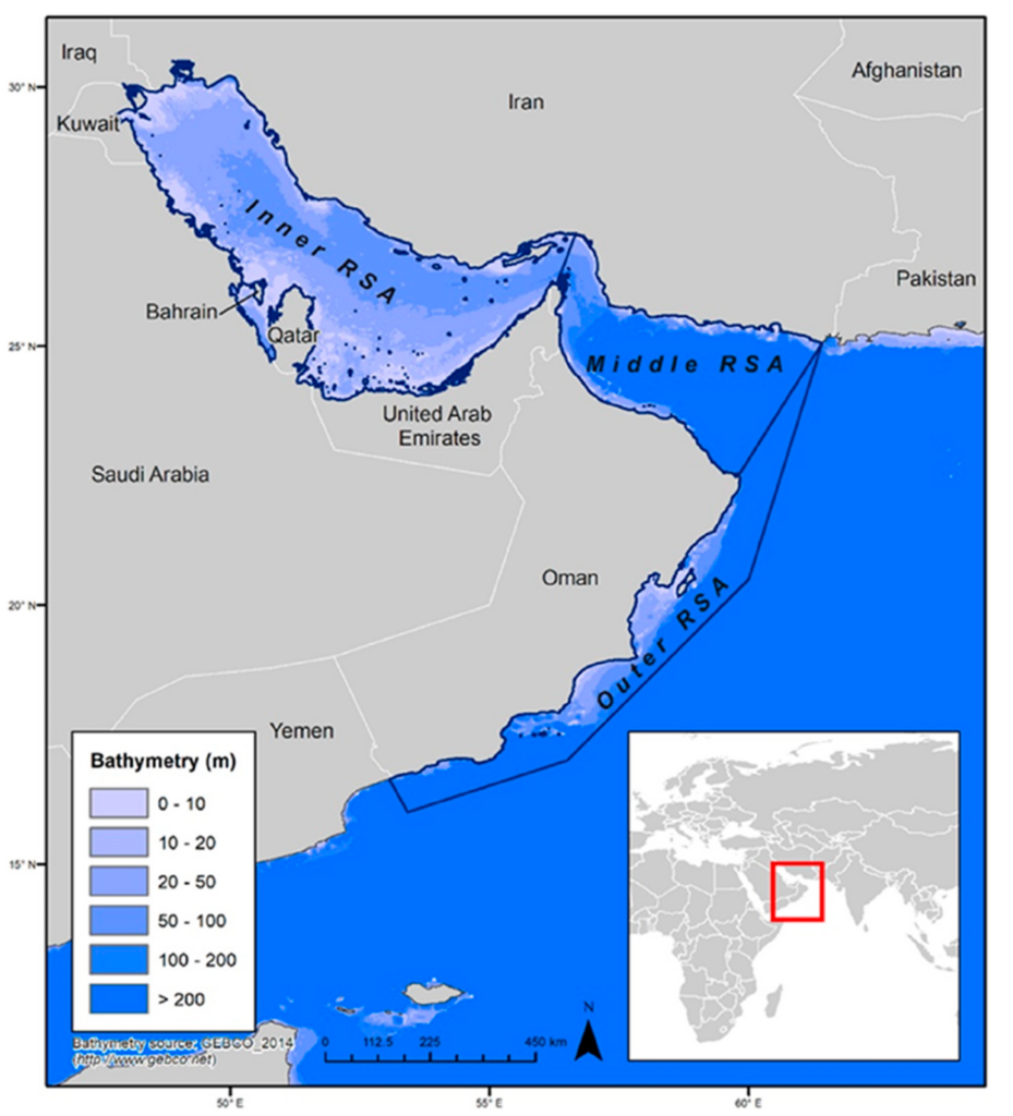 Map of the gulf sea