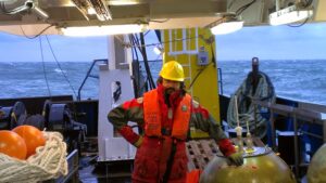 Chris Read, Marine Engineer, onboard the Endeavor.