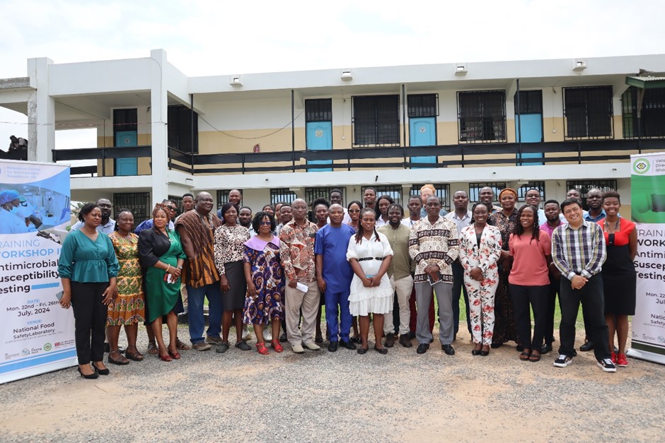 group of people outside a building in Ghana