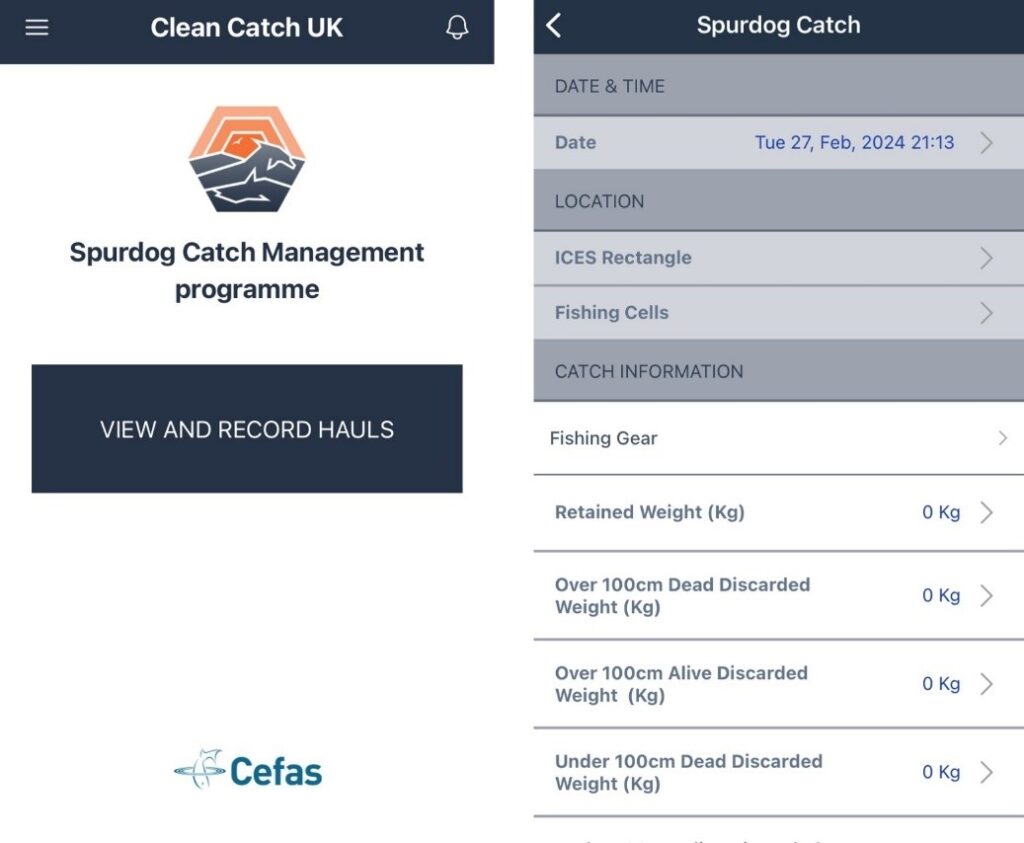 screenshot of the Clean Catch app